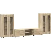 vidaXL Ensemble de meubles TV avec étagère FLORIN, 3 pièces, en bois d'ingénierie chêne Sonoma
