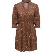 ONLY Robe-chemise 'ONLRaya' marron / blanc