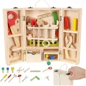 Ruhhy Boîte à outils en bois pour enfants