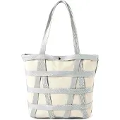 Tom Tailor DENIM Cabas 'Jada' gris clair / blanc cassé
