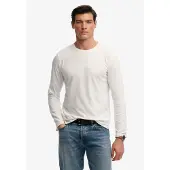 Superdry Classic Cotton Linen Long Sleeve T-shirt Blanc XL Homme