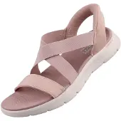 SKECHERS Slip-Ins Go Walk Flex Sandal - Glimmer Up Damen Sandale Rosa