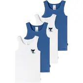 Schiesser Maillot de corps ' Fine Rib ' bleu / blanc