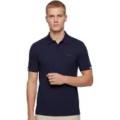 BOSS T-Shirt 'Parlay 147' beige / bleu foncé / blanc