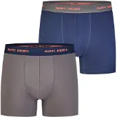 Happy Shorts Boxers ' Jersey ' bleu foncé / gris