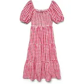 Vero Moda Robe 'VMCarrie' rouge / blanc