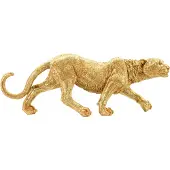 Mauro Ferretti Shant Léopard Statue en résine dorée. Dimensions:cm 89x21x33
