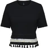ONLY T-shirt noir / blanc naturel