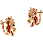 Mymo Boucles d'oreilles or / rouge