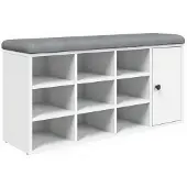 vidaXL Banc à chaussures blanc 102x32x50 cm bois d'ingénierie