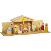 Bigjigs Set de crèches en bois, 13 pcs.
