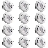 Monzana Set de 12 spots encastrables Krog blanc 5W LED