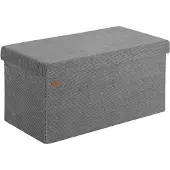 Casaria Banc Anthracite Cordon 76x38x38cm MDF pliable