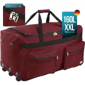 Monzana Grand sac de voyage rouge 160L trolley avec cadenas