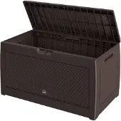 Casaria Coffre de jardin rangement marron 119cm x 48cm x 60cm