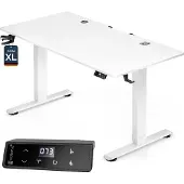 Casaria Bureau blanc réglable en hauteur 160x75x72-117cm