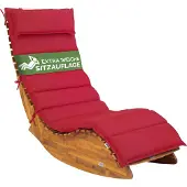Detex Coussin rouge 177x58x7cm pour chaise de longue