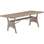 Casaria Table en résine tressée de jardin Takeo crème 190x90x75cm WPC