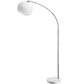 Monzana Lampe à arc Marbre 190-210 cm abat-jour réglable en hauteur interrupteur pied E27 salon lampe sur pied lampadaire