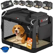 Cadoca Sac de transport pour chien anthracite L 70x52x50cm pliable