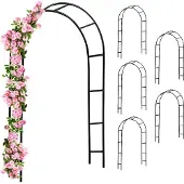 Gardebruk Ensemble de 6 arceaux de roses Noir 240x37x140cm