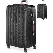 Monzana Valise rigide XL noir 90L avec cadenas et roulettes