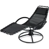 Casaria Transat de jardin Eve anthracite en acier laqué