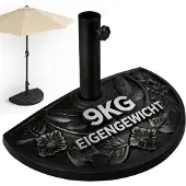 Deuba Demi pied de parasol noir pour demi parasol 9kg