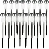 Monzana Lampe solaire à LED, set de 16 pièces, acier inoxydable
