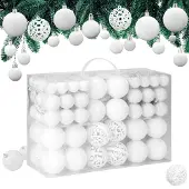 Casaria Boules de Noël Blanc 100 pcs