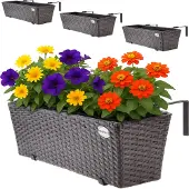 Casaria 4x Jardinière 60x20x19cm brun jardin et balcon