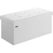 Casaria Banc coffre 80x40x40cm blanc en MDF avec rangement