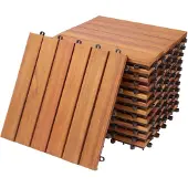 Casaria 11x dalles bois terrasse - clipsable 30x30cm Eucalyptus