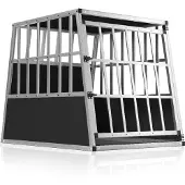 Cadoca Cage de transport pour chiens aluminium L 90x66x72cm