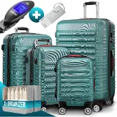 Monzana Set de valises rigides Baseline 4 pcs Vert ABS Accessoires