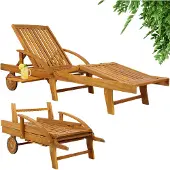 Casaria Transat de jardin Tami Sun 200cm en bois d'acacia