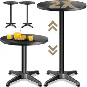 Casaria Bartable - Lot de 2 ronds réglables 70cm 115cm -Noir