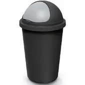 Monzana Poubelle noir/gris plastique 50L