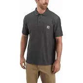 Carhartt Midweight S/S Pocket Polo T-Shirt, Couleur:anthracite, Taille:S