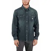 Carhartt Montana Relaxed Fit Denim Long-Sleeve Snap Front Chemise Taille