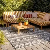 FRAAI Tapis d'extérieur - Summer Beyond Gris | 120x170 cm | Rectangulaire | Tissage plat