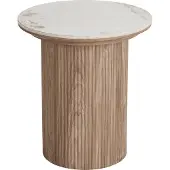 Ebuy24 Isa table basse table d’angle Ø45 cm céramique blanche.