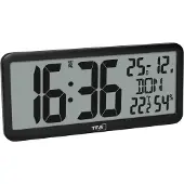 TFA-Dostmann TFA 60.4525.01 noir Horloge radio-pilotée numérique avec climat ambiant