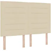 vidaXL Tête de lit LED avec bandes lumineuses LED Crème 144 cm Tissu