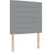 vidaXL Tête de lit LED avec bandes lumineuses LED Gris clair 100 cm Tissu