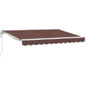 vidaXL Armature d'auvent marron 350 x 200 cm en polyester avec revêtement en PU