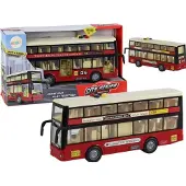Lean Toys Les lumières du bus urbain à deux étages sonnent rouge 1:16