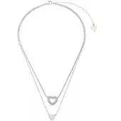 GUESS Beloved Two Hearts Necklace Argenté Femme