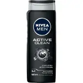 Nivea Men Active Clean Shower Gel for Body, Face and Hair 500ml