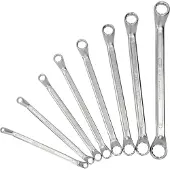 Ks Tools COMPETITION Jeu de clés à anneau doubles, courbées, 8 pièces